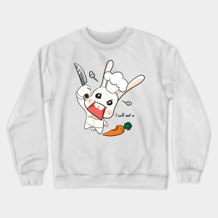 Chef Bunny with Knife Crewneck Sweatshirt